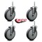 Service Caster 6 Inch Thermoplastic  Rubber Wheel Swivel 34 Inch Threaded Stem Caster Set Service Caster SCC-TS20S614-TPRB-34212-4 - alternate 3
